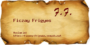 Ficzay Frigyes névjegykártya
